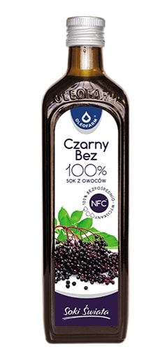Czarny bez 100% sok z owoców czarnego bzu, 490 ml
