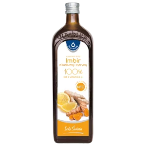 Imbir z kurkumą i cytryną - 100% sok NFC z imbiru kurkumy i cytryny z witaminą C, 980 ml