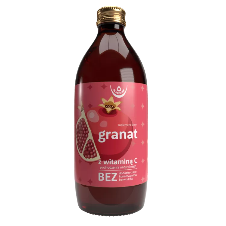 Granat, sok z owoców granatu z naturalną witaminą C, 500 ml