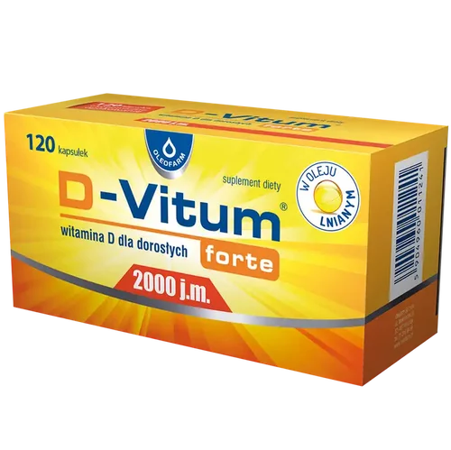 D-Vitum Forte 2000 j.m., witamina D dla dorosłych, 120 kapsułek