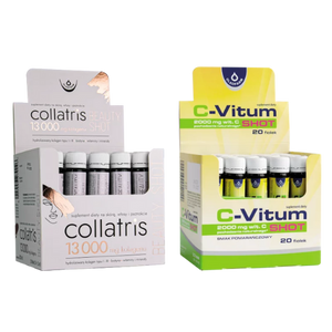 Zestaw Collatris Beauty SHOT 13 000 + C-Vitum SHOT 2000mg, 20 fiolek + 20 fiolek