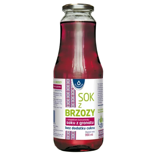 Sok z brzozy z dodatkiem koncentratu soku z granatu, 990 ml