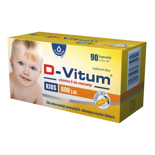 D-Vitum KIDS witamina D dla dzieci 600 j.m., 90 kapsułek twist-off 