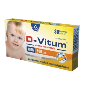 D-Vitum KIDS witamina D dla dzieci 600 j.m., 30 kapsułek twist-off