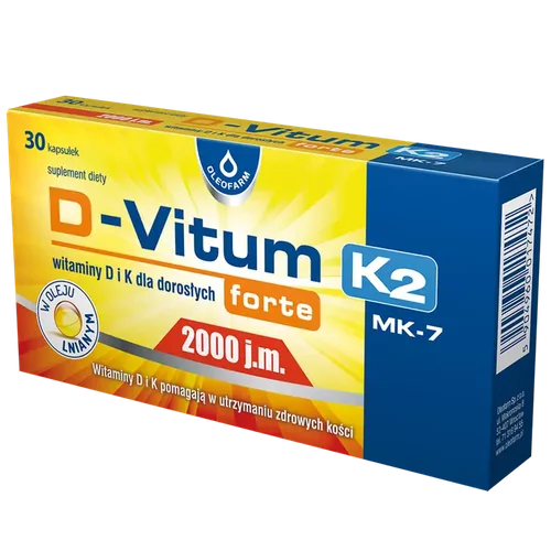 D-Vitum forte 2000 j.m. K2, 30 kapsułek