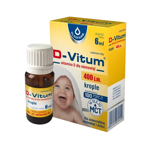 D-Vitum witamina D dla niemowląt krople 400 j.m., 6 ml