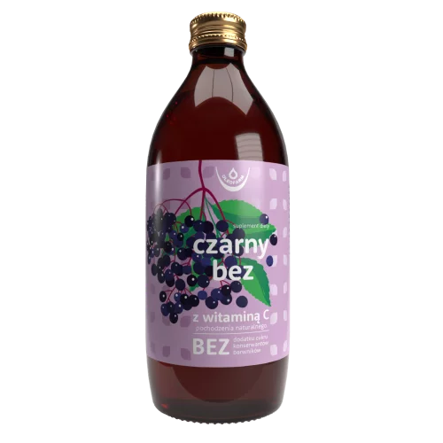 Czarny bez, sok z owoców czarnego bzu z naturalną witaminą C, 500 ml