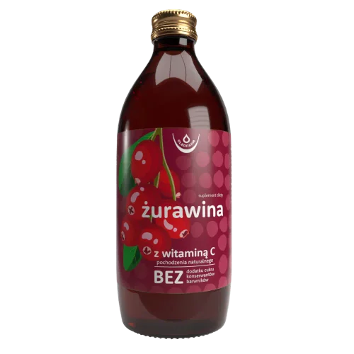 Żurawina, sok z żurawiny z naturalną witaminą C, 500 ml