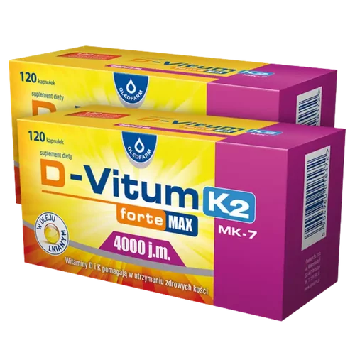 Zestaw 2 x D-Vitum forte MAX 4000 K2, 120 kapsułek