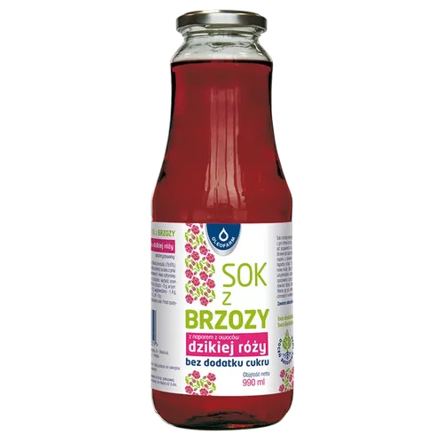 Sok z brzozy z naparem z dzikiej róży, bez dodatku cukru, 990 ml