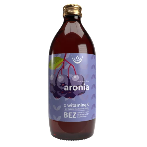 Aronia, sok z owoców aronii z naturalną witaminą C, 500 ml