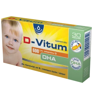 D-Vitum 600 j.m. witaminy D DHA, 30 kapsułek twist-off