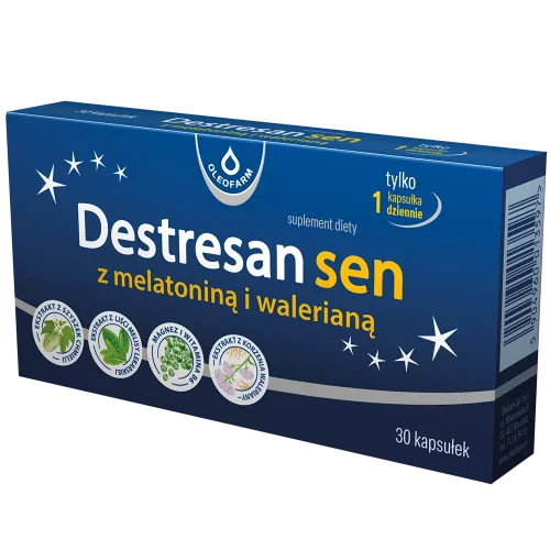 Destresan sen z melatoniną i walerianą, 30 kapsułek