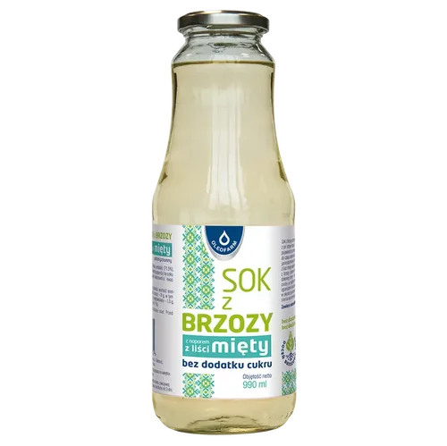 Sok z brzozy z miętą bez dodatku cukru, 990 ml