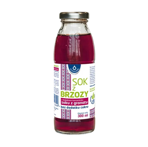 Sok z brzozy z dodatkiem koncentratu soku z granatu, 300 ml