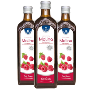 Zestaw 3x sok z owoców maliny z naturalną witaminą C, 3 x 490 ml
