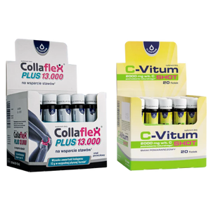 Zestaw Collaflex PLUS 13 000 + Zestaw C-Vitum SHOT 2000mg, 20 fiolek + 20 fiolek