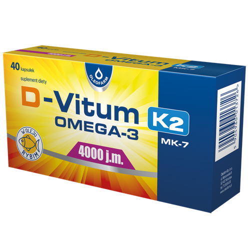 D-Vitum 4000 j.m. K2 MK-7 OMEGA-3 - 40 kaps.