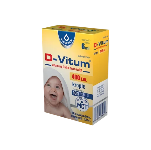 D-Vitum witamina D dla niemowląt krople 400 j.m., 6 ml