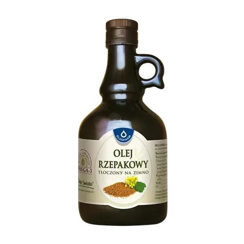 Olej rzepakowy tłoczony na zimno, 500 ml