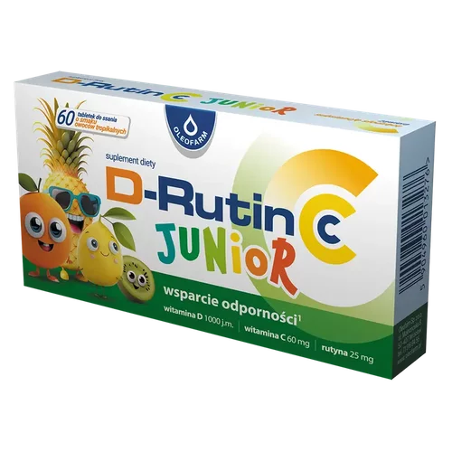 D-Rutin CC Junior, rutyna, witamina C i D, 60 tabletek