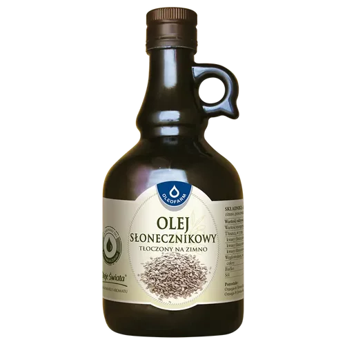 Olej słonecznikowy tłoczony na zimno, 500 ml