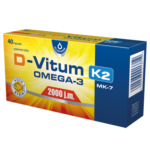 D-Vitum 2000 j.m. K2 MK-7 OMEGA-3 - 40 kaps.